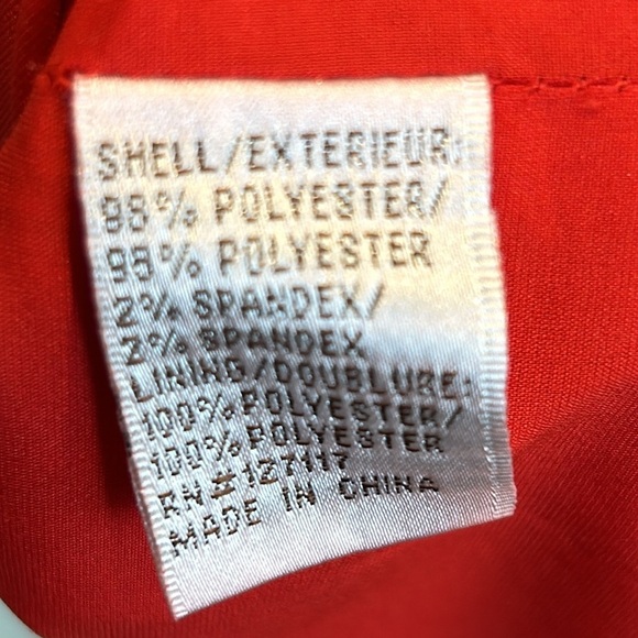 Badgley Mischka Red Poppy V-Neck Crepe Wrap Cocktail Dress Medium - Picture 13 of 15